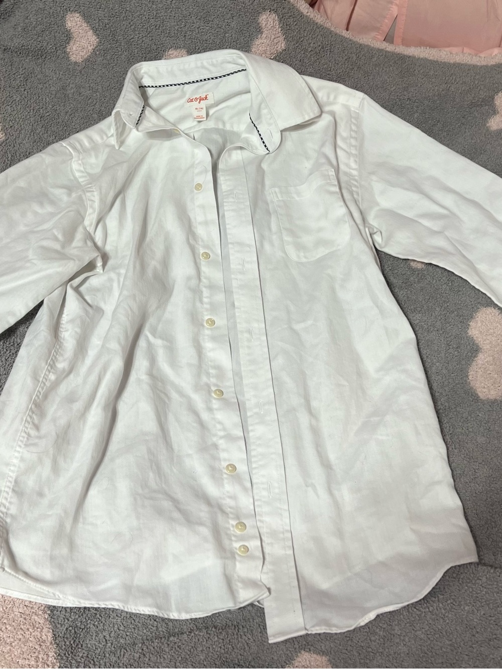 Cat & Jack White Boy’s Casual Button-Down Shirt